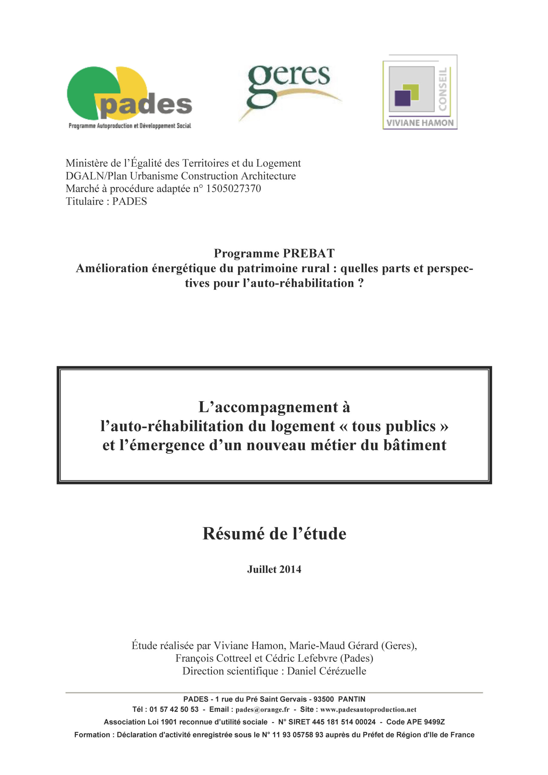 PREBAT_L’accompagnement à l’auto-réhabilitation du logement et émergence d’un nouveau métier_Résumé